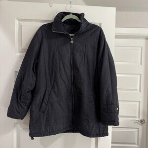 Black London Fog Quilted Waterproof Jacket Sz L